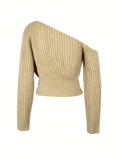 TrendPullover - Damen-Pullover mit asymmetrischem Ausschnitt