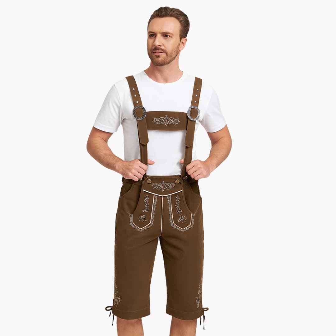 Lederhose mit Hosenträgern für Herren - Oktoberfest 2025