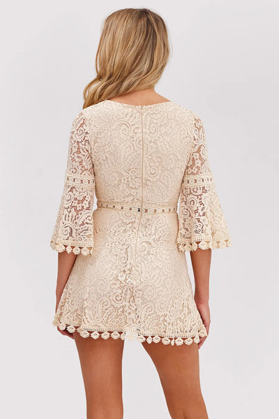 Elina | Offwhite Spitzenkleid