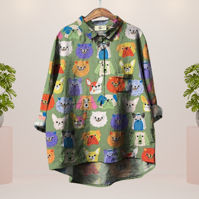 Bertina | Trendy Modisches Print Kunst Shirt