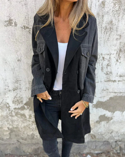 Jutta | MANTEL AUS DENIM UND CAMELO