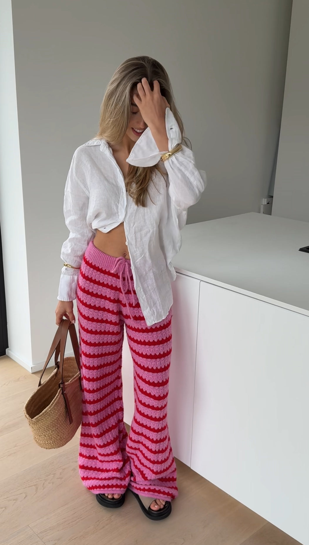 Strickhose "Soléa" Cherry – Handmade Vibes für deine Garderobe