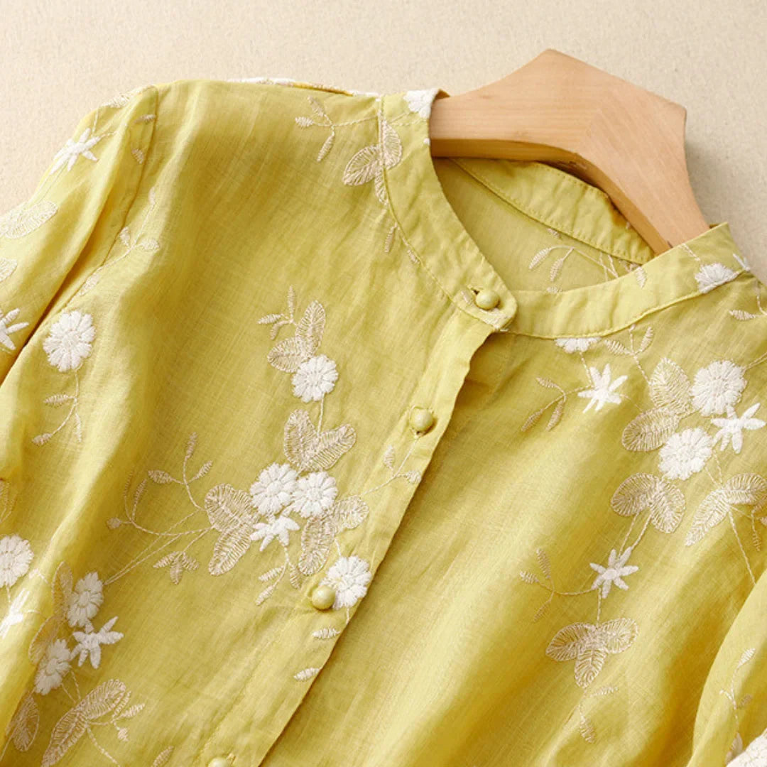 Camille | Elegante Bluse aus bestickter Baumwolle