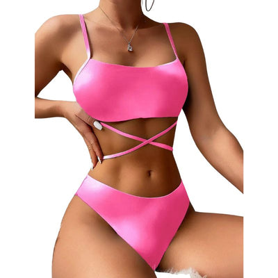 Luciana® | 3-teiliger Bikini-Badeanzug mit Schnürung und Strandrock