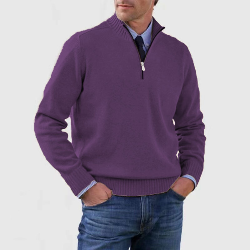 Pullover Herren Half Zip Modern | Warm Komfort Freizeit