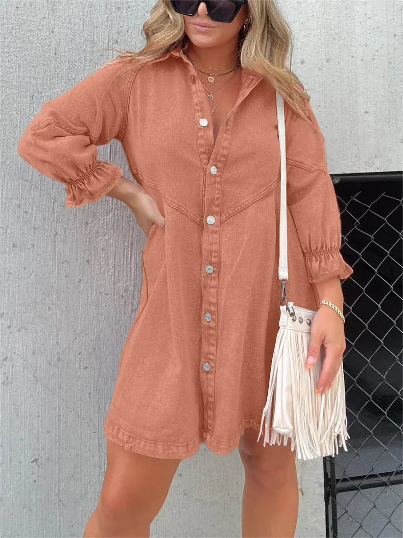 Belinda™ - Langärmeliges Kleid aus Denim
