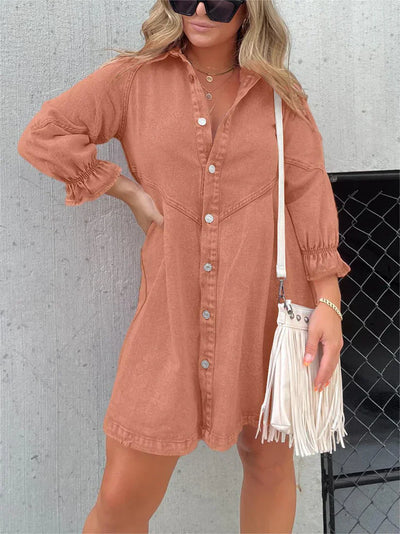 Belinda™ - Langärmeliges Kleid aus Denim