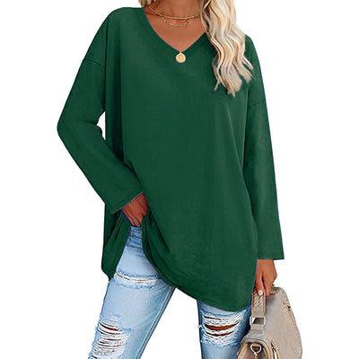 Martina - Stylishes Langarmshirt mit V-Ausschnitt für Komfort