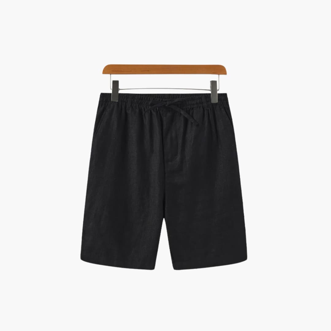 Herren Leinen Shorts mit Kordelzug und Seitentaschen