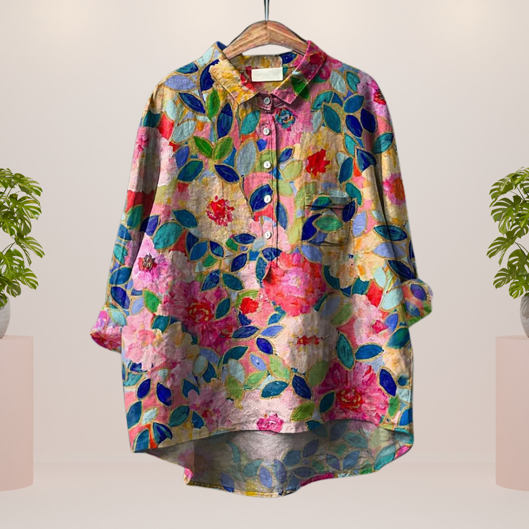 Bertina | Trendy Modisches Print Kunst Shirt