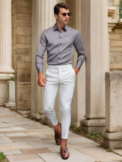 Finn | SlimFit-Stretchhemd in Uni-Farbe