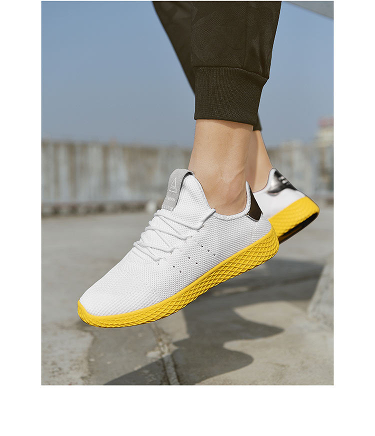 Wim - Stilvolle Herren Sportschuhe Weißes Segeltuch Netz