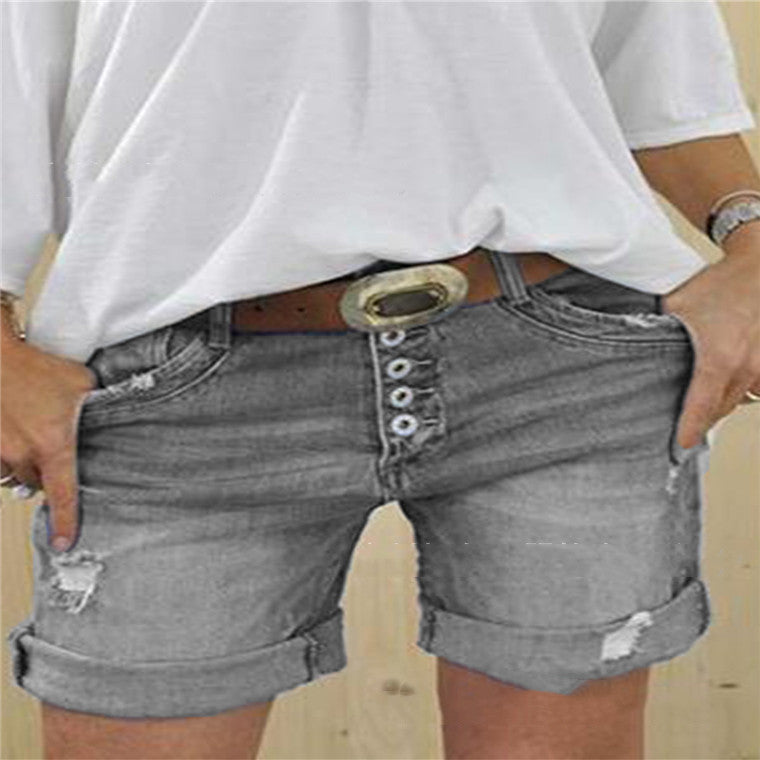 Wilda - Damen Ripped Denim Shorts