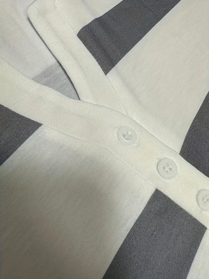 Lovisa™ – Damen-T-Shirt mit Streifen und V-Ausschnitt