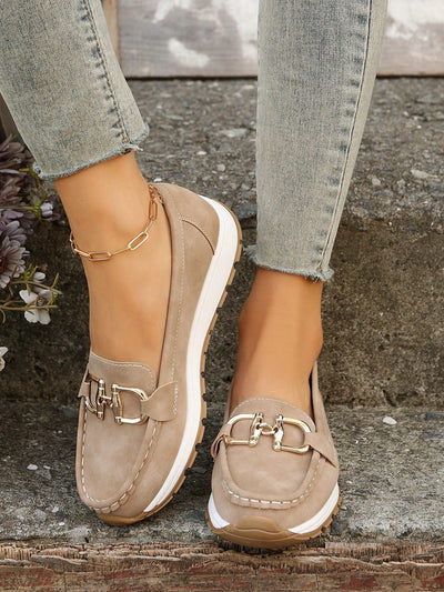 Bequeme Damen-Loafers mit elegantem Metallakzent