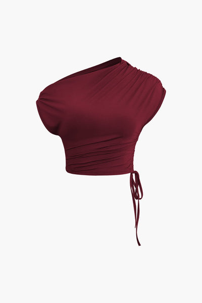 Melody | Asymmetrisches Zweiteiler-Set mit One-Shoulder Crop-Top & Maxi-Rock