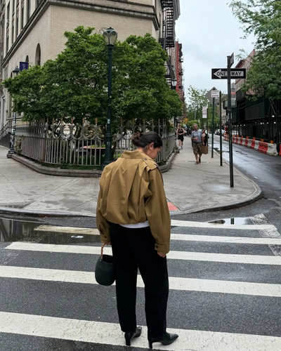 Yvana | Cropped Trenchjacke Mit Volumenärmeln