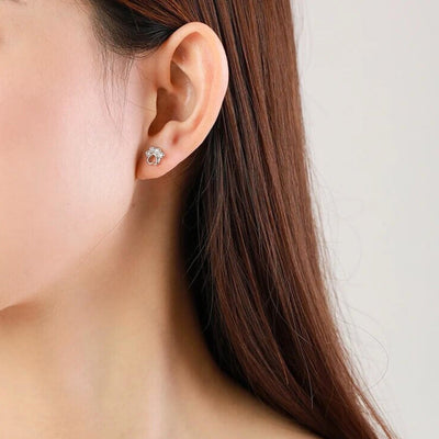 TALIAIE – Elegante Pfoten- und Ohrstecker aus 925er Sterlingsilber mit funkelnden Zirkonia für stilvollen Ausdruck