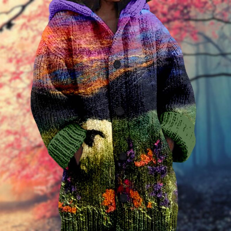 Daniella – Warmer Knopfleiste Kapuzenpullover