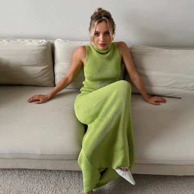 SOLÉANE – DAS ELEGANTE STRICK-ZWEITEILER-SET MIT MAXIROCK FÜR SONNIGE AUFTRITTE