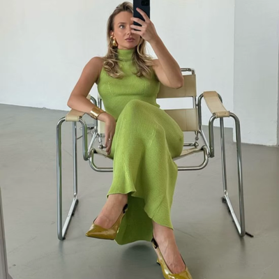 SOLÉANE – DAS ELEGANTE STRICK-ZWEITEILER-SET MIT MAXIROCK FÜR SONNIGE AUFTRITTE