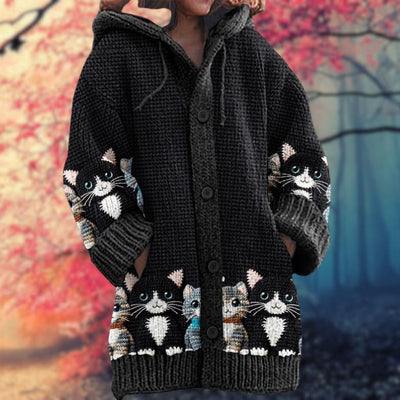 Daniella – Warmer Knopfleiste Kapuzenpullover