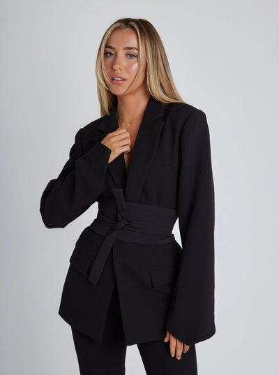 Janina | Eleganter Blazer mit Gürtel – Stilvolles Design für Jede Gelegenheit