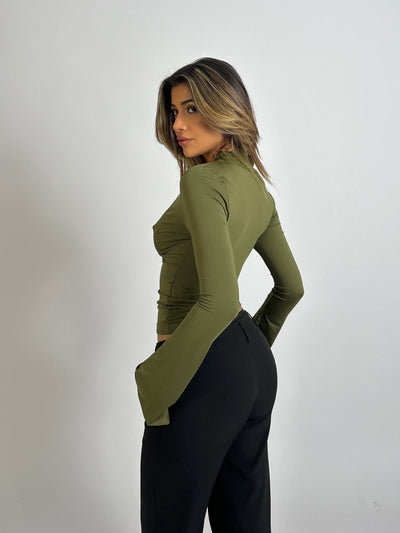 Roxana | Langärmliges Oberteil mit Spitze – Feminine Eleganz für Jeden Anlass