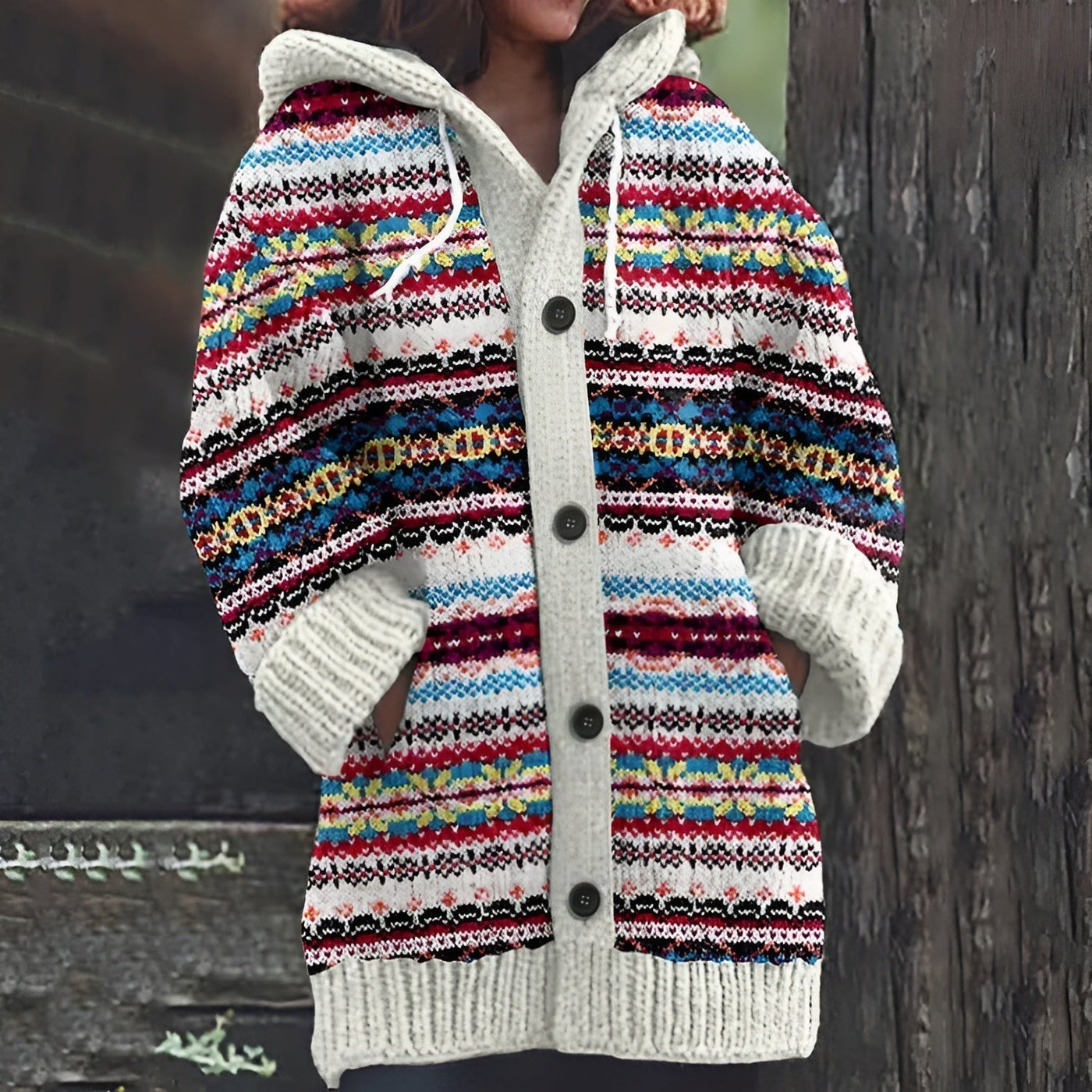 Joyika –  Gestrickt Wolle Strickjacke