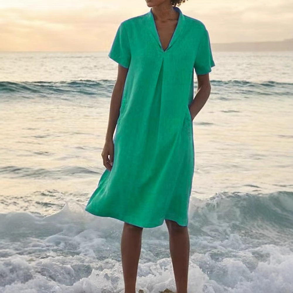 Laurie – Kurzärmeliges Kleid Mit Taschen