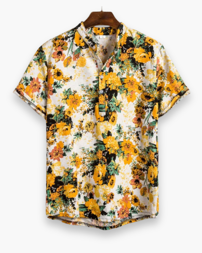 Herren Elegantes Freizeit Hemd | Stilvolles Blumenmuster