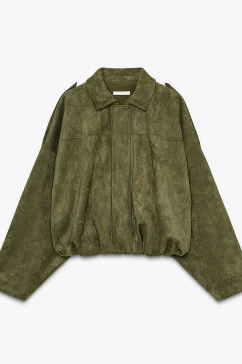 LUMIÈRE | FAUX SUÈDE BOMBERJACKE