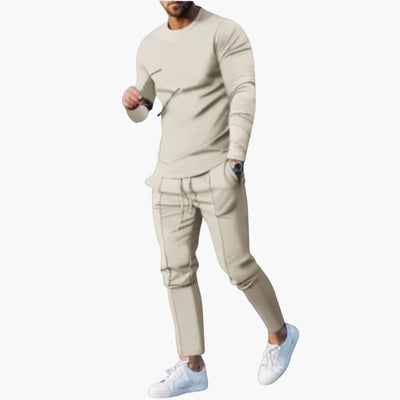 Zweiteiliges Herren-Set für Frühling und Herbst mit Langarmshirt