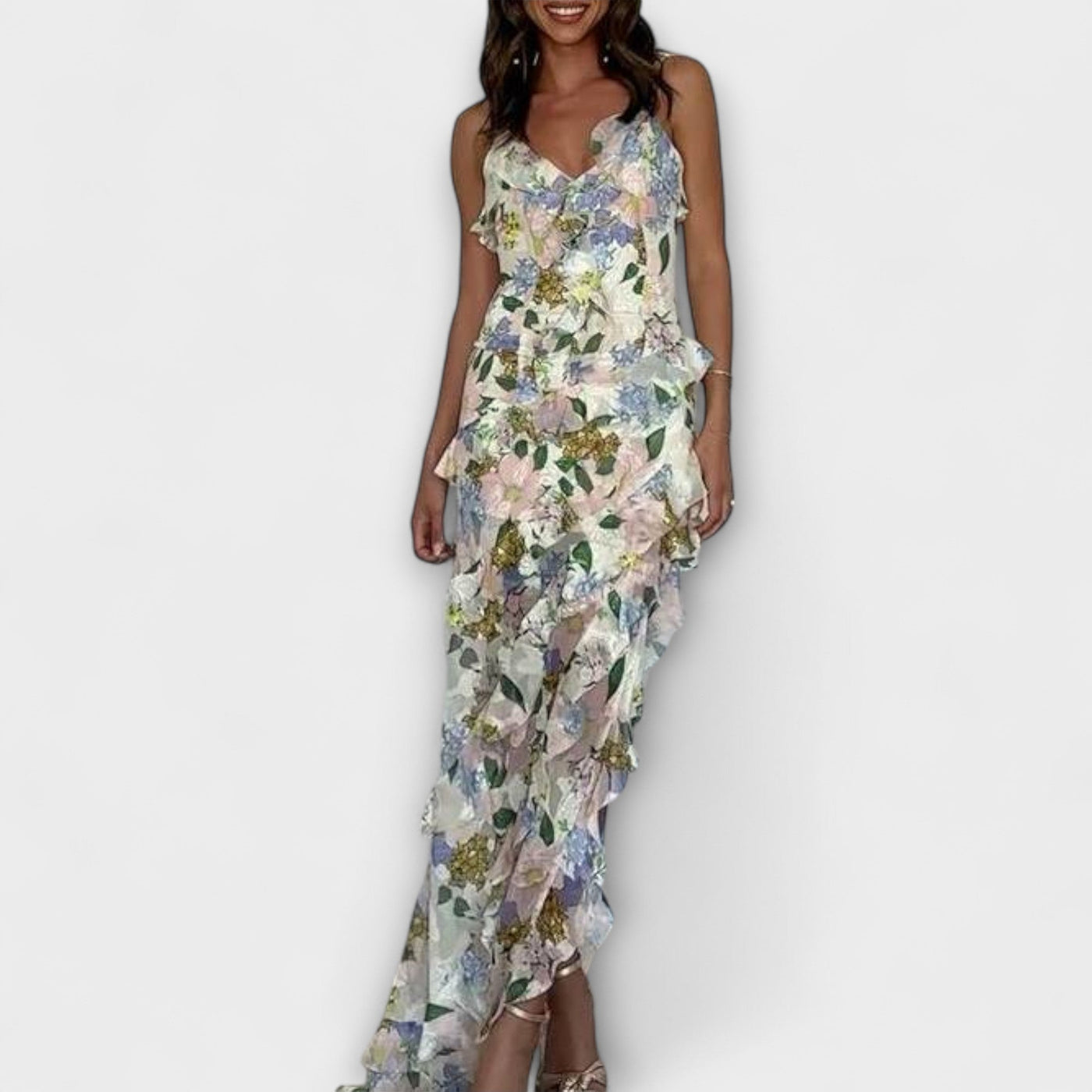 Indie Rüschenkleid mit Trägerdesign