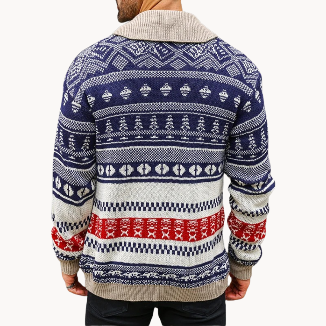 Derren - elegante warme Weste mit Schal für Herren