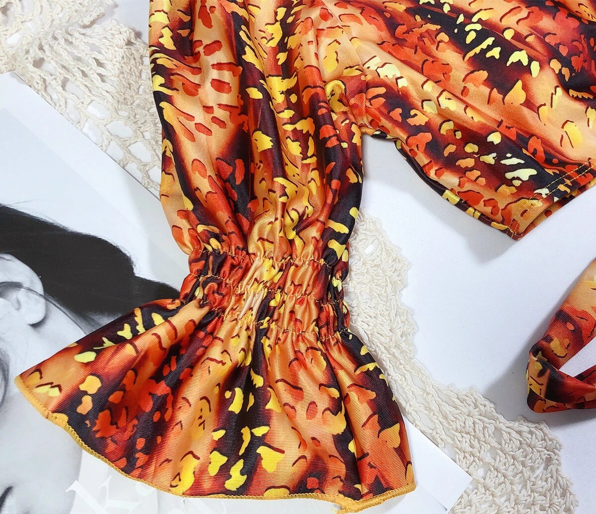 Isidora® | Bedruckter Bikini mit Puffärmeln