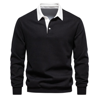 Pullover Herren Langarm Polo | Klassischer Kragen