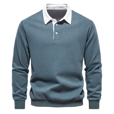 Pullover Herren Langarm Polo | Klassischer Kragen