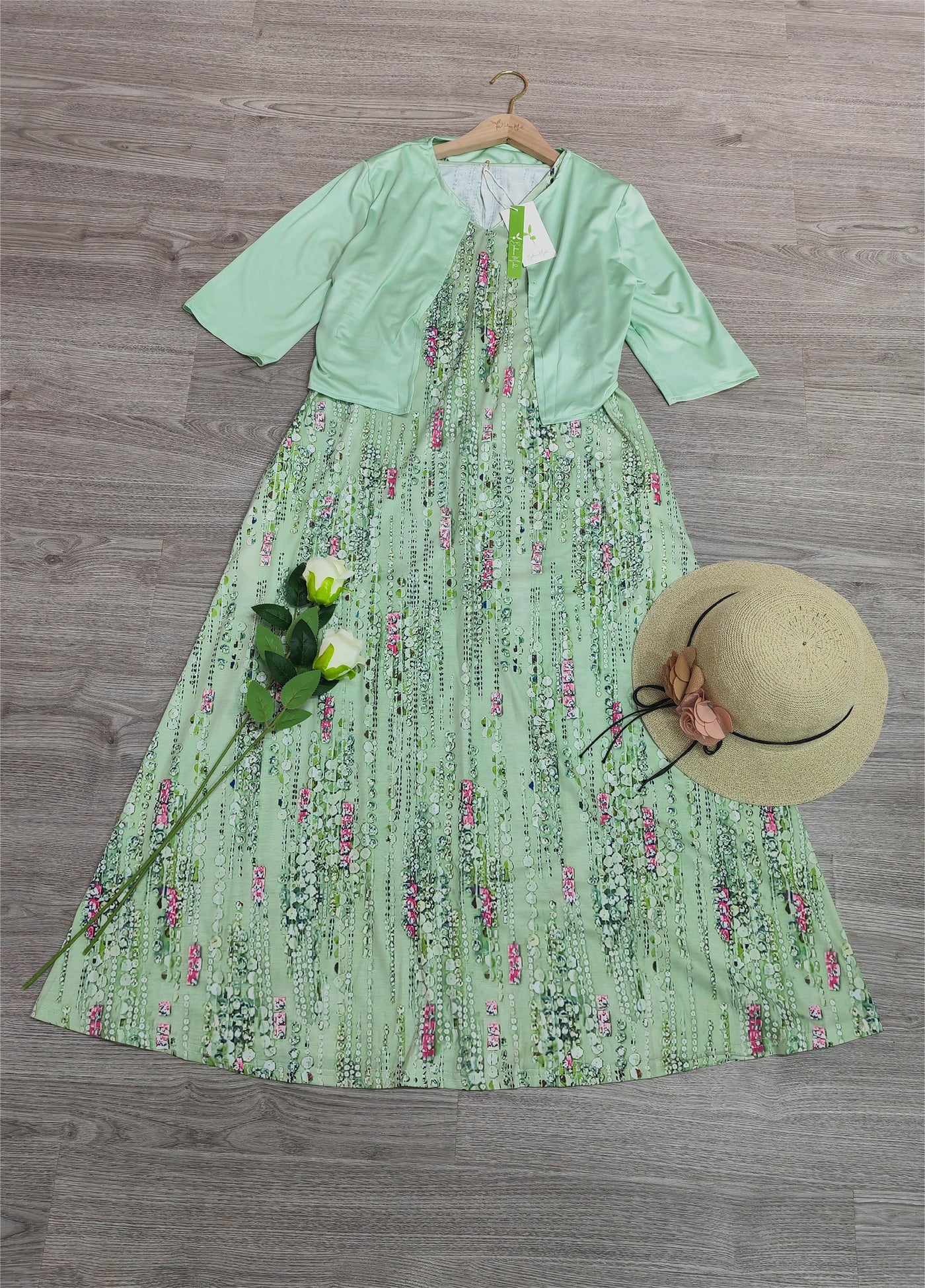 Almuth - Zweiteiliges Midikleid mit Blumendruck