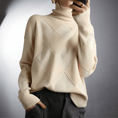 Donna | Handgemachter Pullover mit hohem Kragen