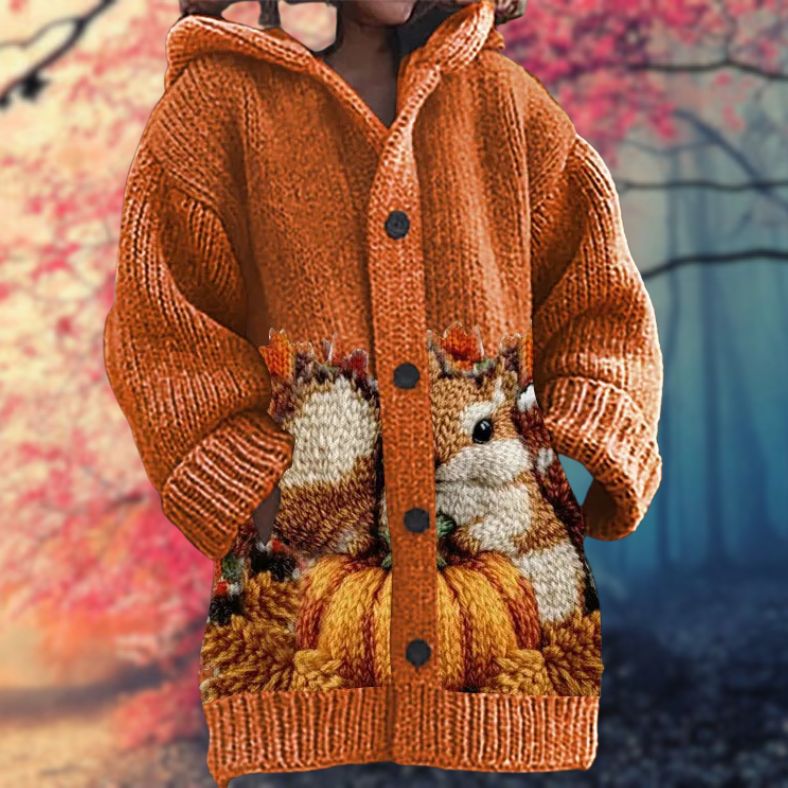 Daniella – Warmer Knopfleiste Kapuzenpullover