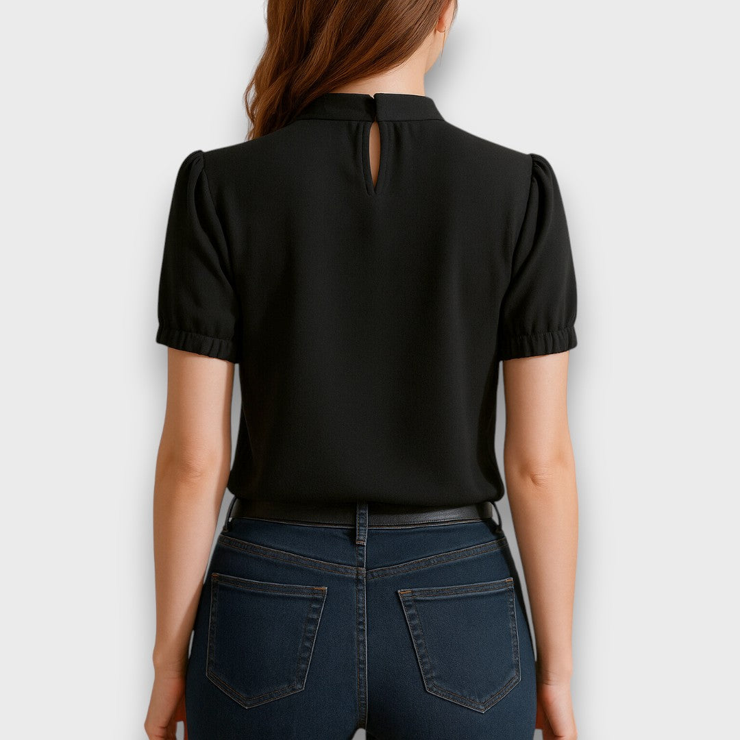 Noemie – Bluse mit Schulter-Cut-outs und Falten