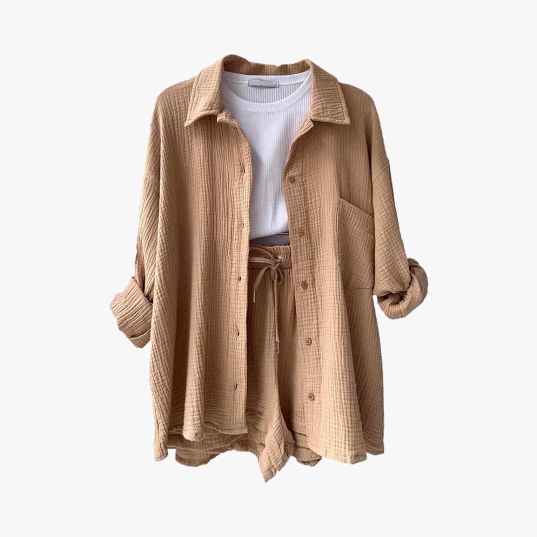 Zweiteiliges Set mit Shorts für Damen - lässiger Sommerlook