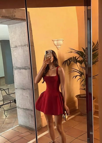 Vivienne | Kleid - Karmesinrot