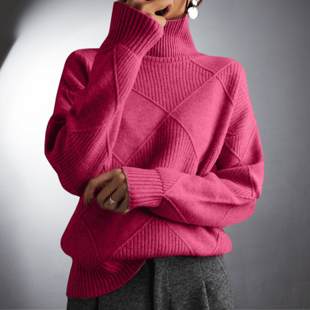 Donna | Handgemachter Pullover mit hohem Kragen