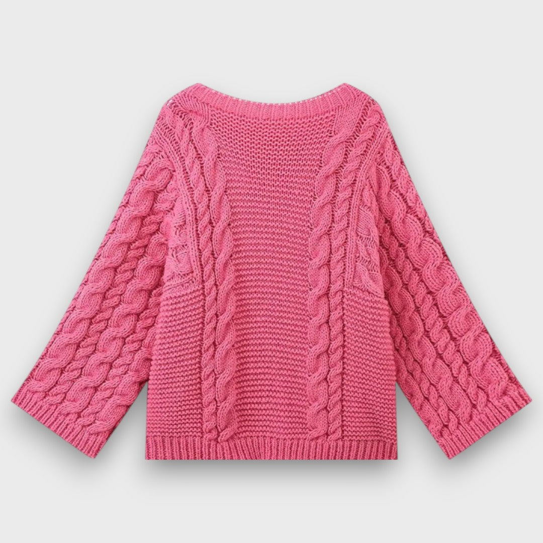 Knita – Grobstrickpullover mit Zopfmuster