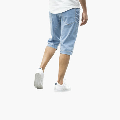 Herren Sommer Bermuda Shorts aus Denim mit Umschlag und Reißverschluss