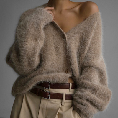 Damen Strickjacke mit V-Ausschnitt