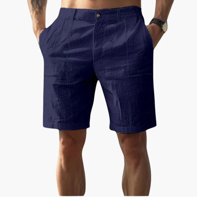 Herren Leinen Shorts mit Reißverschluss und Seitentaschen