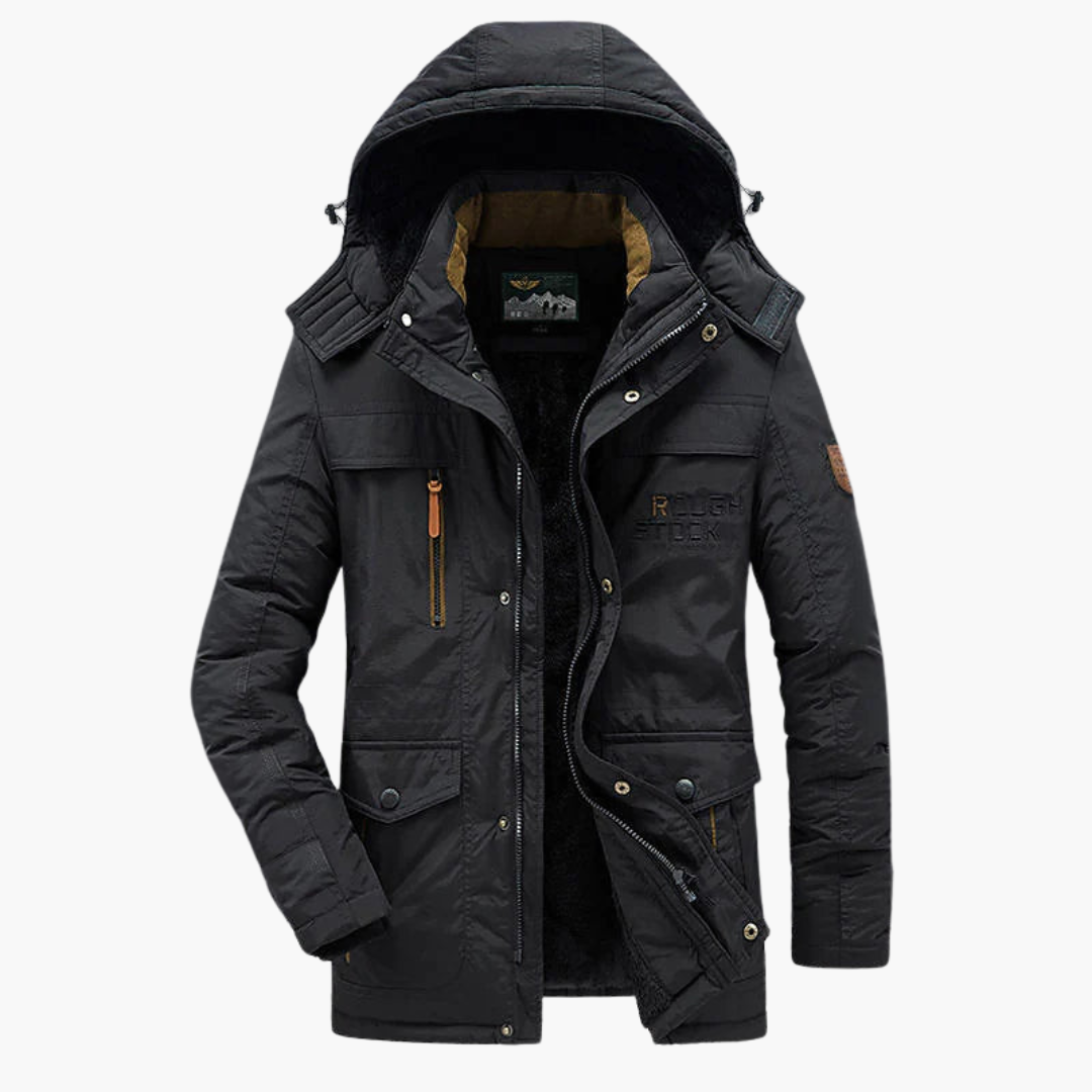 Herren Winterparka mit Kapuze und warmer Fütterung
